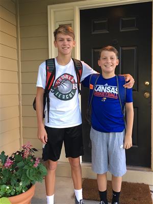 Susan Henderson's boys on their first day of school 2017 